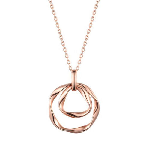 Multi optional fashion 2 circles pendant rose gold plated sterling silver necklace for women wholesale 